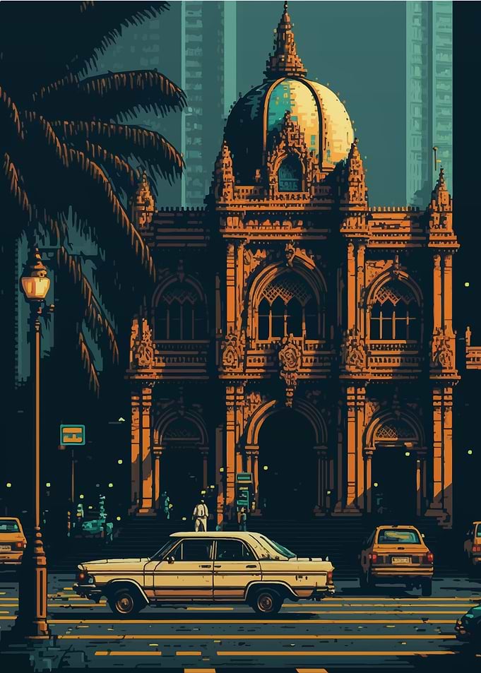 Mumbai Pixel art