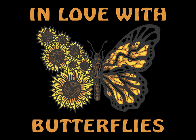 Butterfly sunflower nature