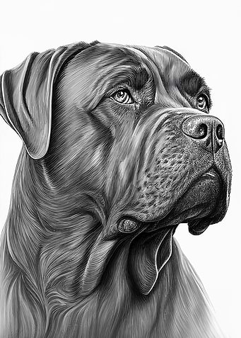 Cane Corso Dog Drawn