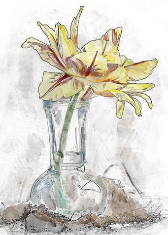 flower vase watercolor