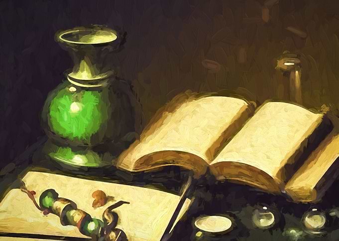Oil Still life with Books