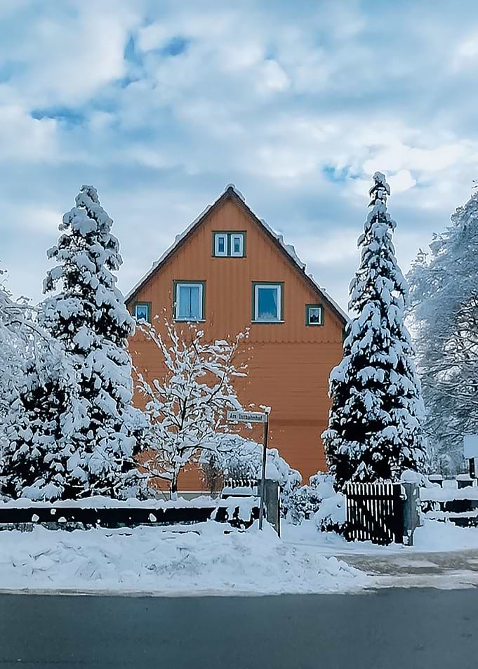 Snowy house