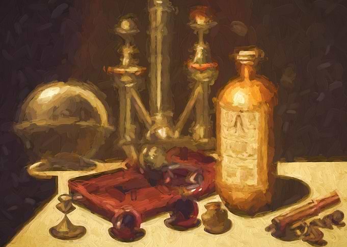 Oil Alchemical Still life