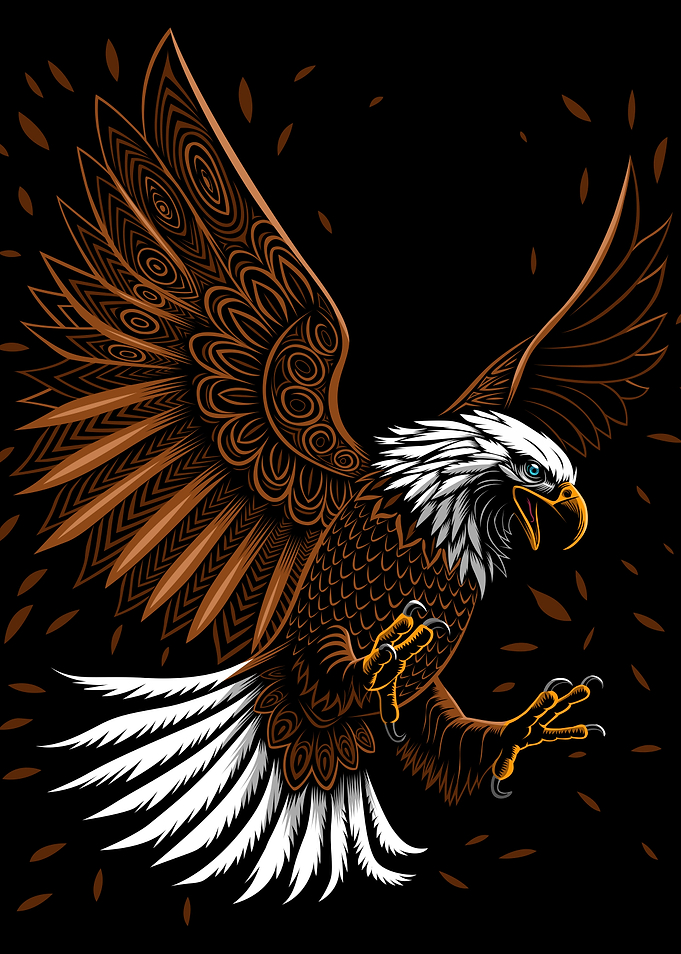 Tribal eagle flying