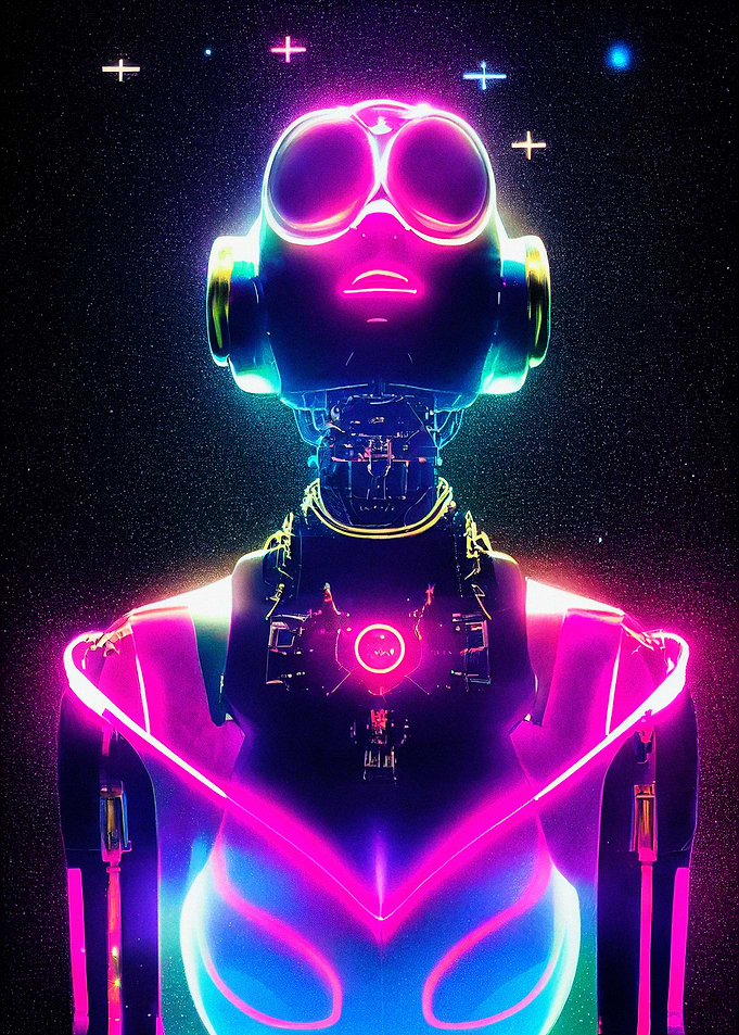 woman robotic Neon