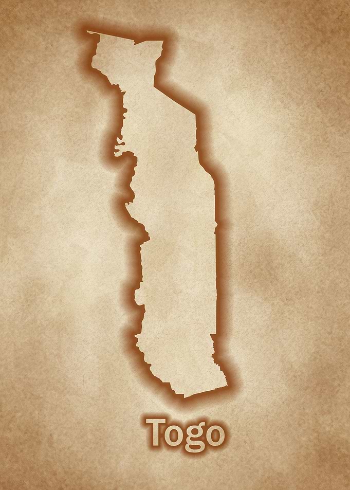 Togo glow vintage map