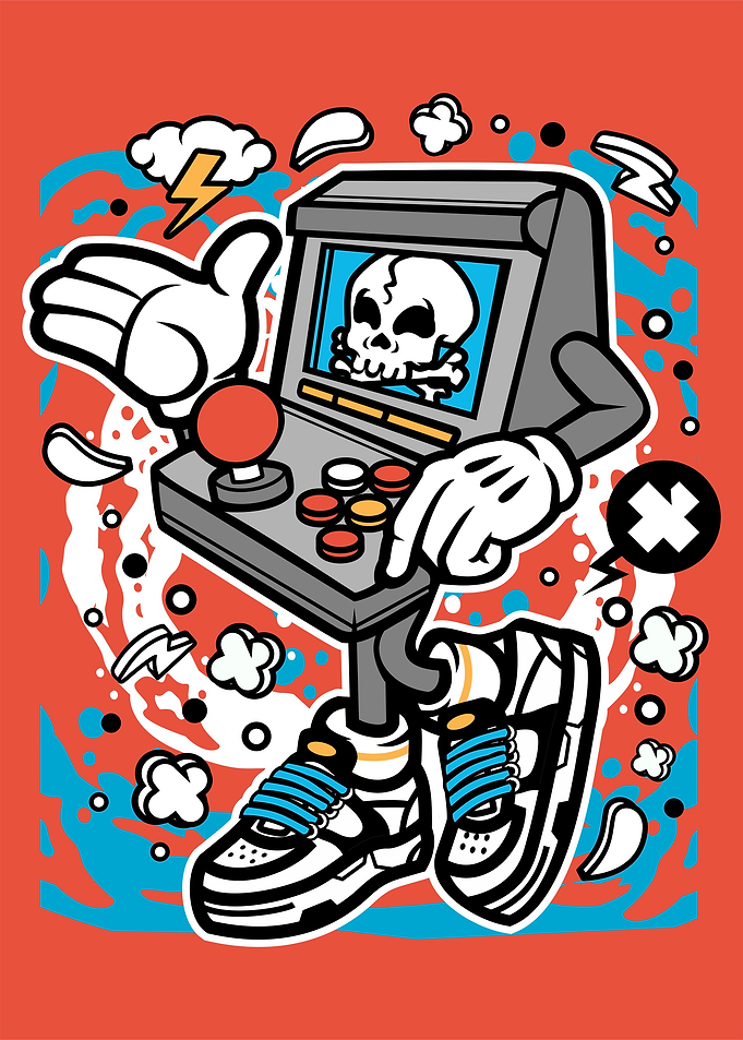skull arcade game console