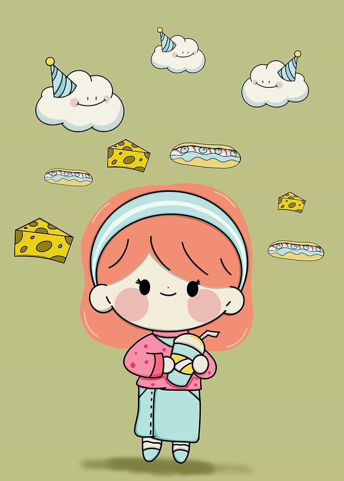 girl and cheese