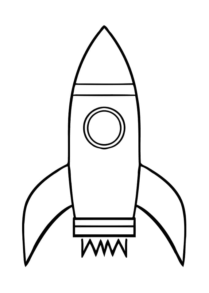 Rocket shape line art 1960