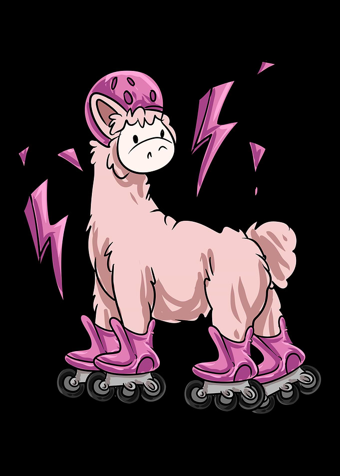 Lama Rollerblading