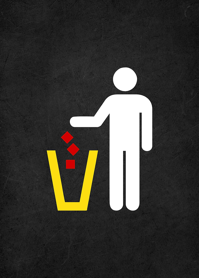 caution trash sign