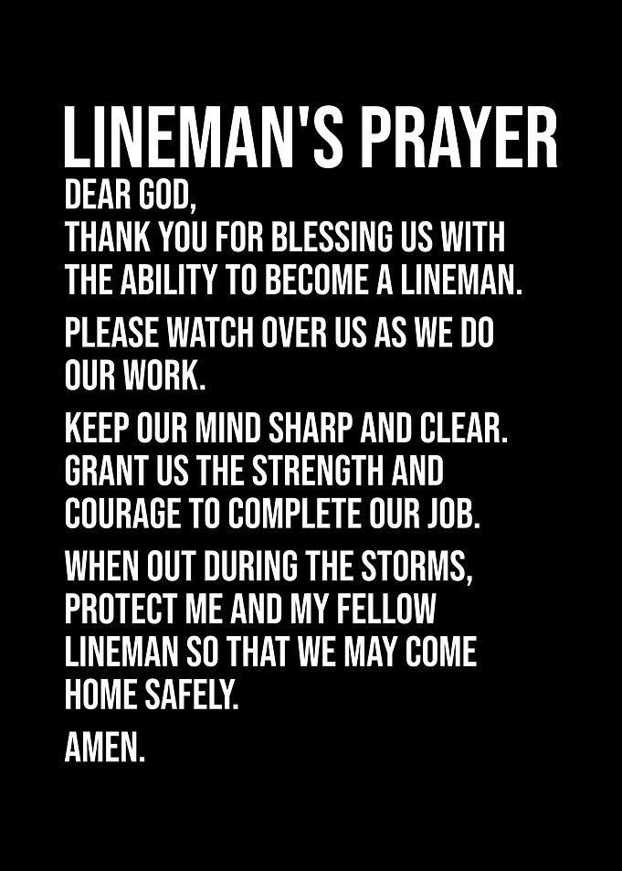 Electrial Lineman Prayer