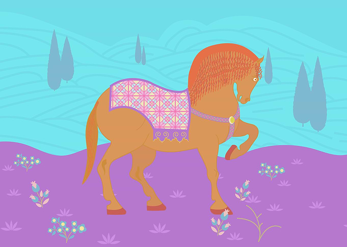 Persian Horse in a Meadow