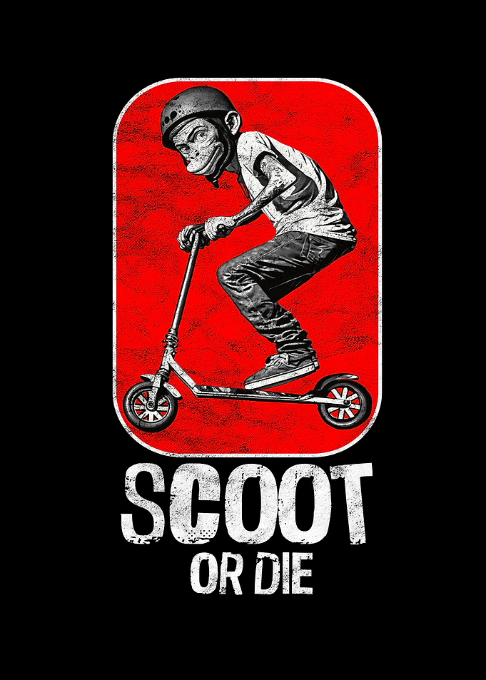 Stunt Scooter Affe macht