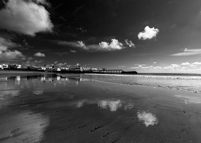 Reflection,Lanzarote,B&W