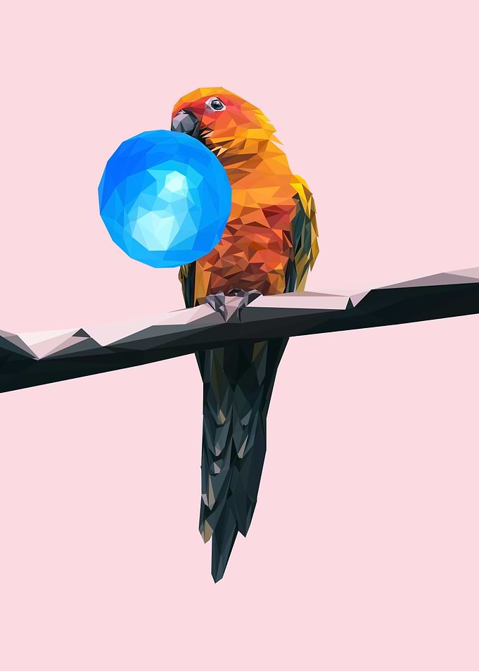 Parrot bubblegum amimal