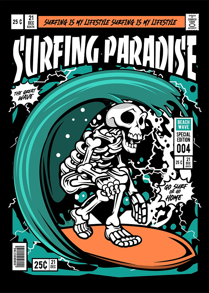 skull surfing comic cover