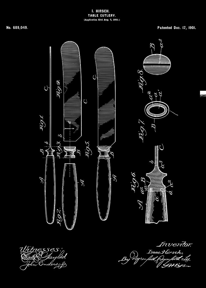 Table cutlery patent