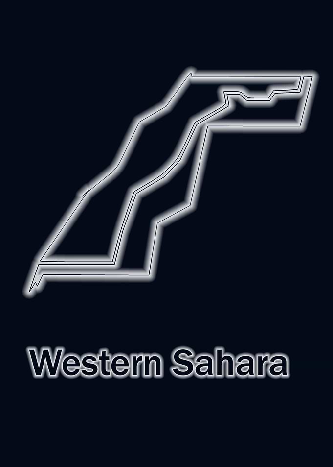 Western Sahara map glow
