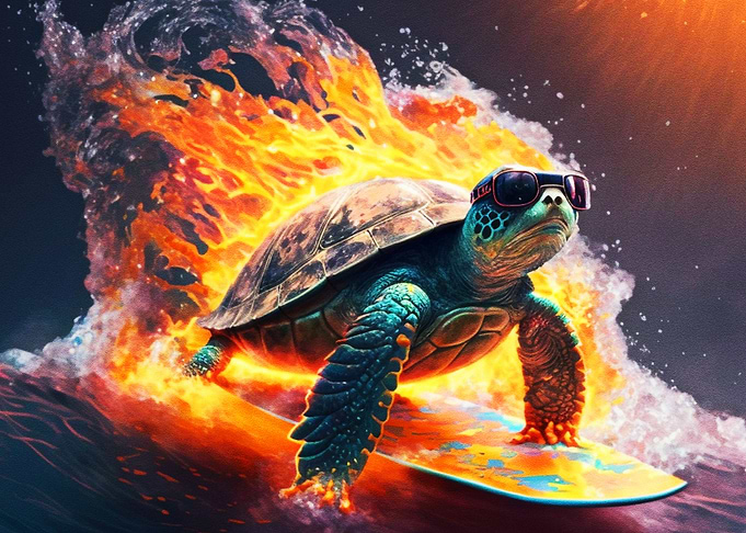 Turtle Surfing