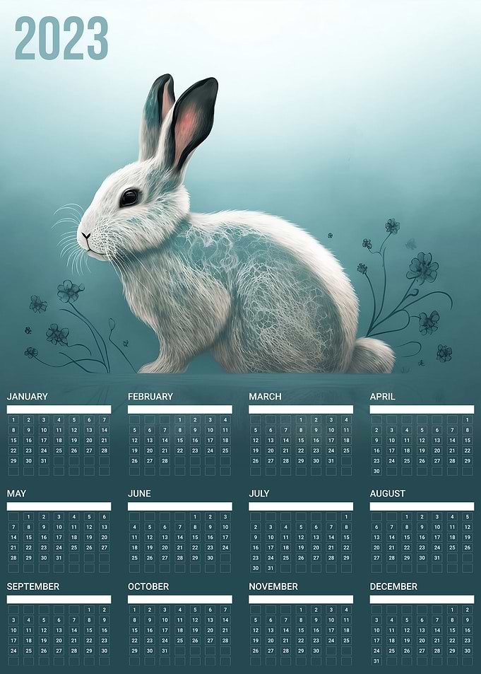 2023 calendar rabbit