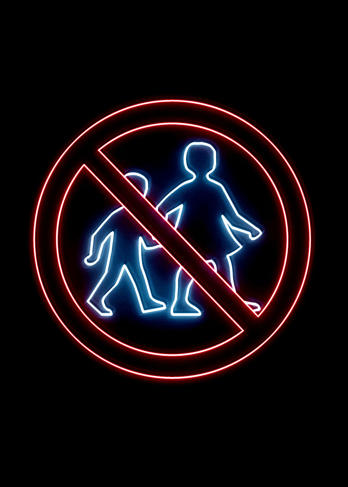 No Children Sign neon