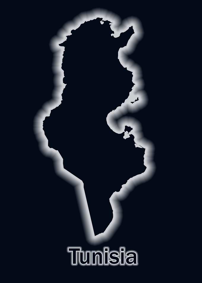 Tunisia map glow
