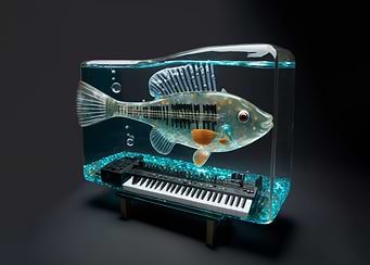 Fish in Glass with Piano