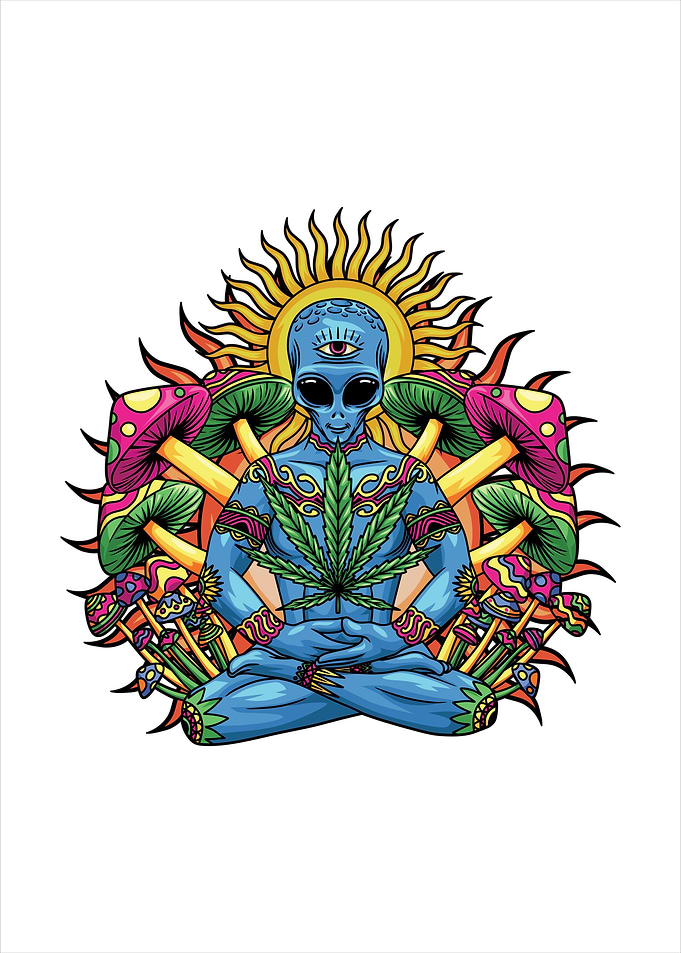 meditating alien