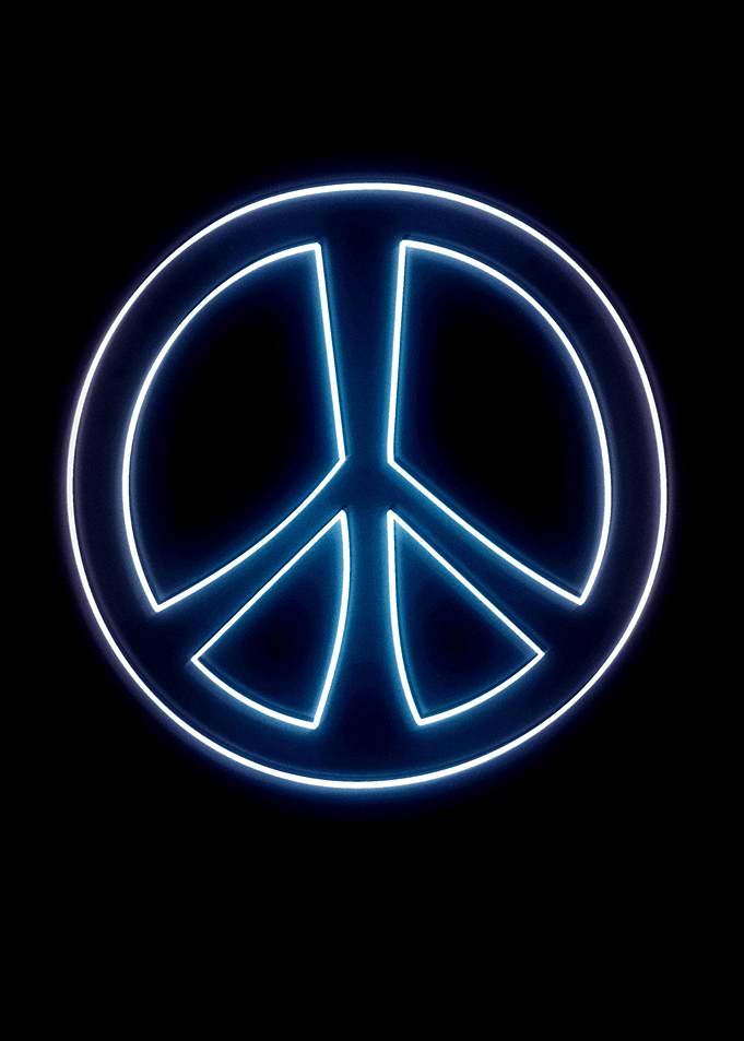 peace sign neon