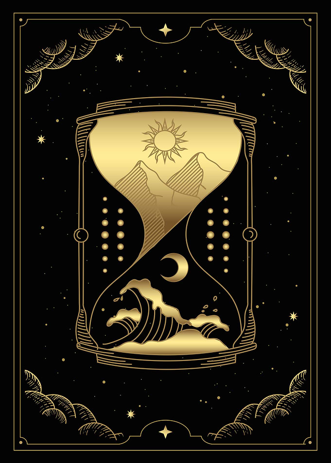 Tarot sandglas card