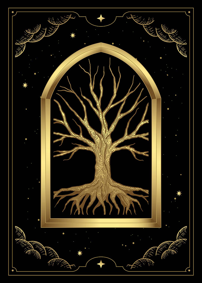 Tarot tree in frame