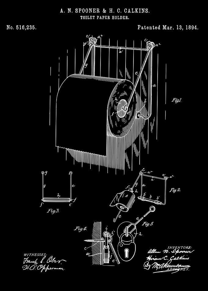Toilet paper holder patent