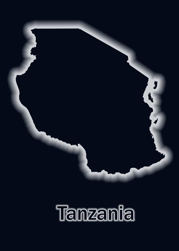 Tanzania glow map