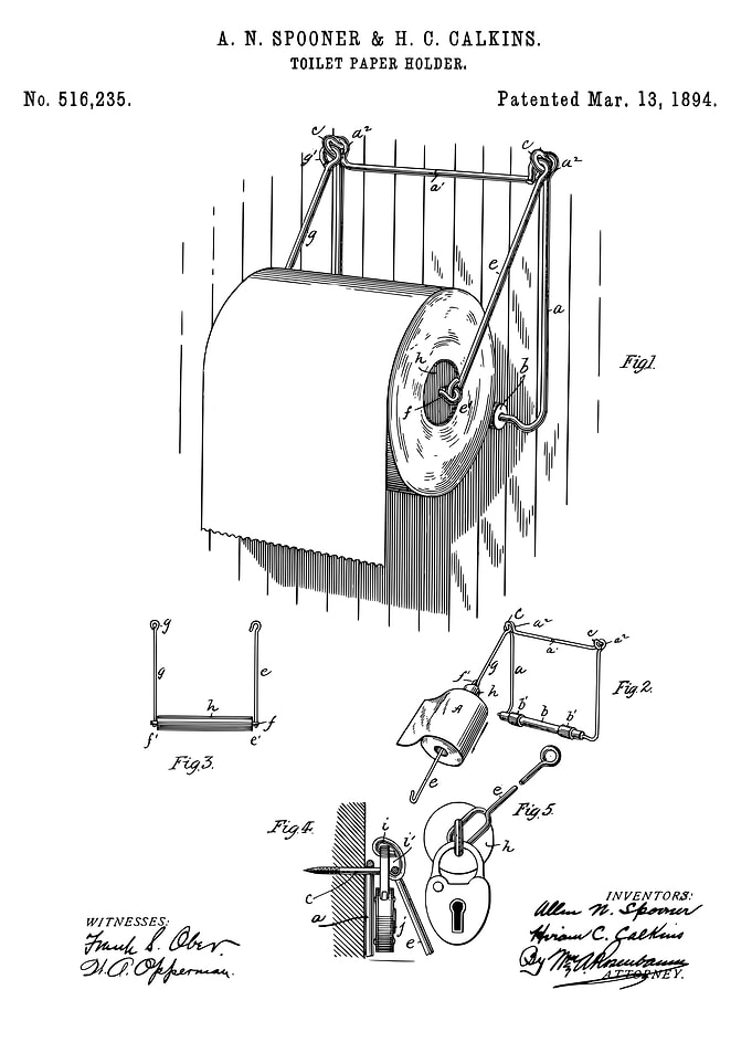 Toilet paper holder patent