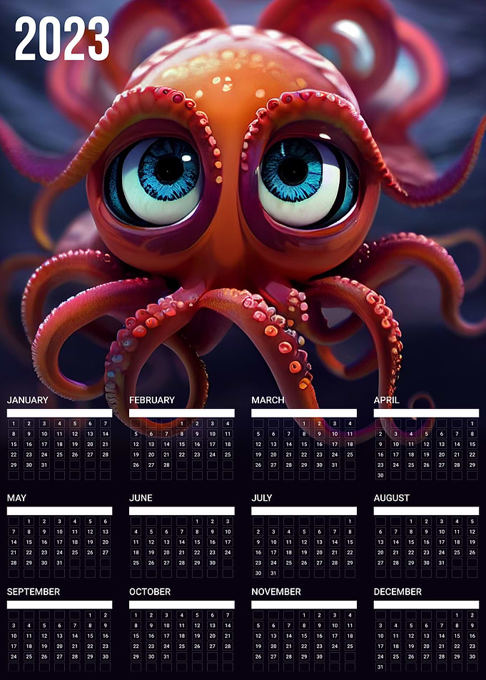 2023 calendar octopus
