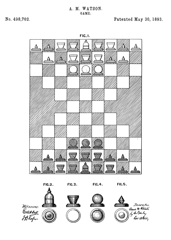 Chess patent 1893