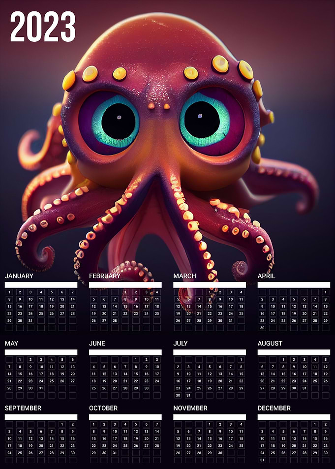 2023 calendar octopus
