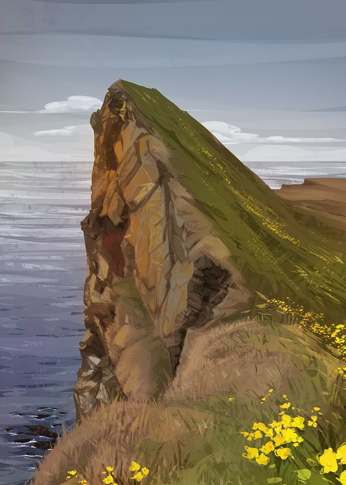 Rock mountain near the sea