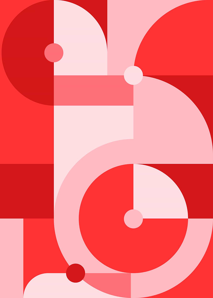 Red geometric shapes