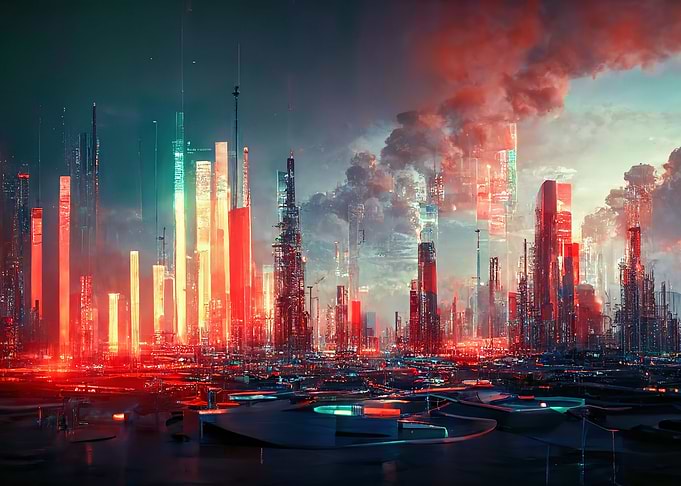 Cyberpunk neon city