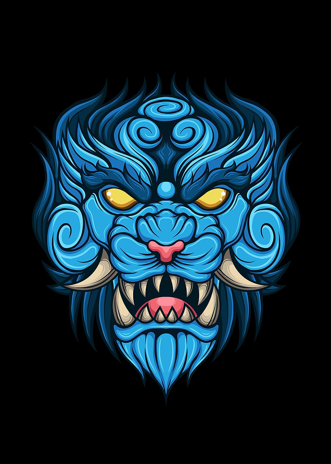 Japanese lion komainu