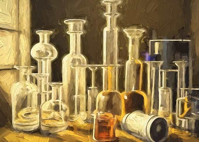 Oil Still life with glasse