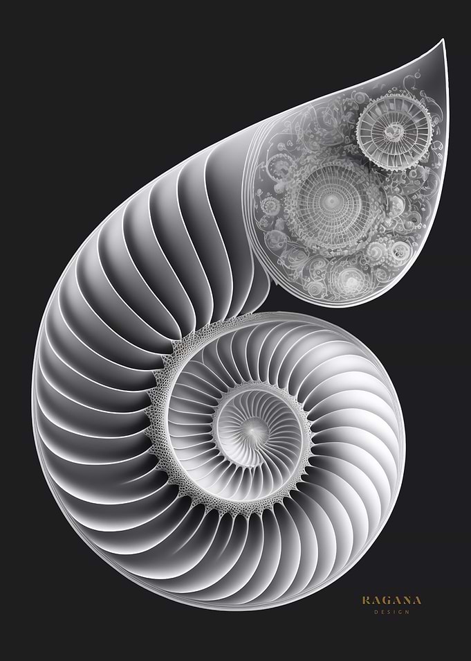 Fibonacci White Spiral