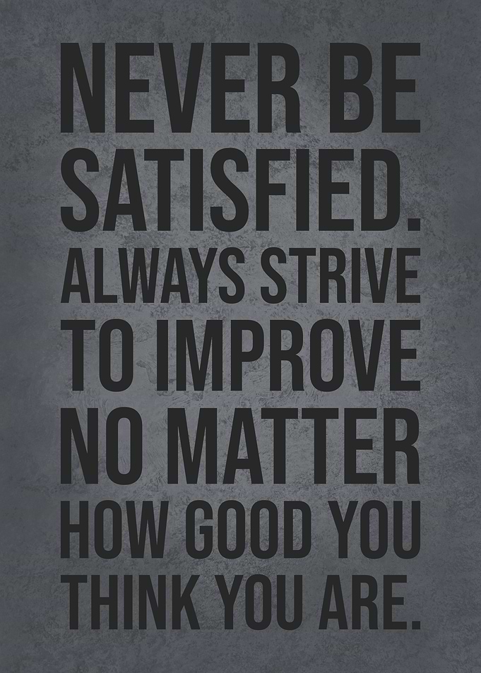 Never Be Satisfied