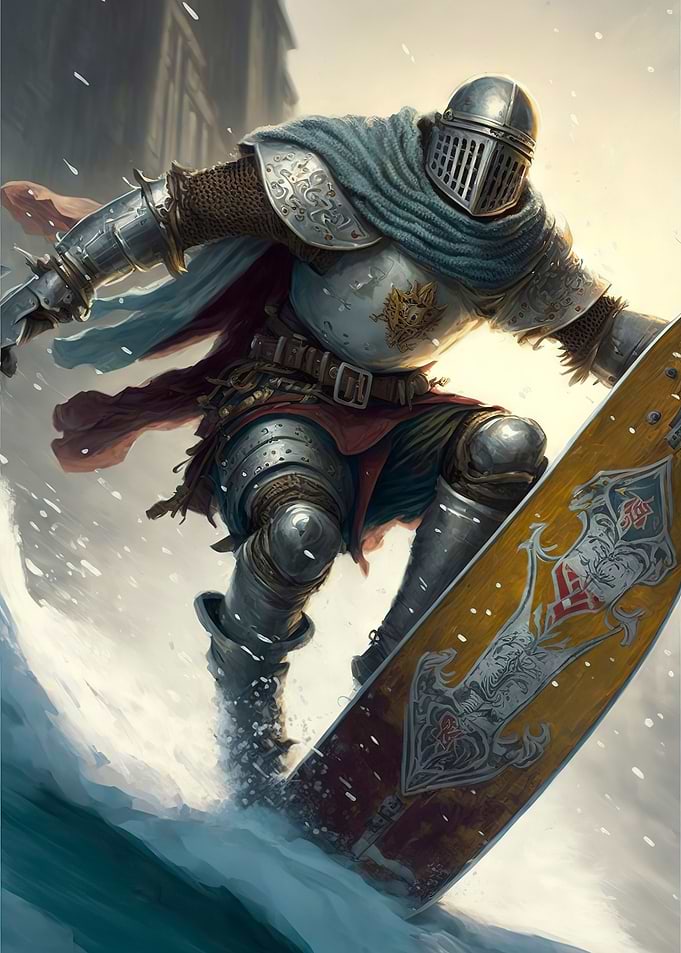 Knight snowboarding