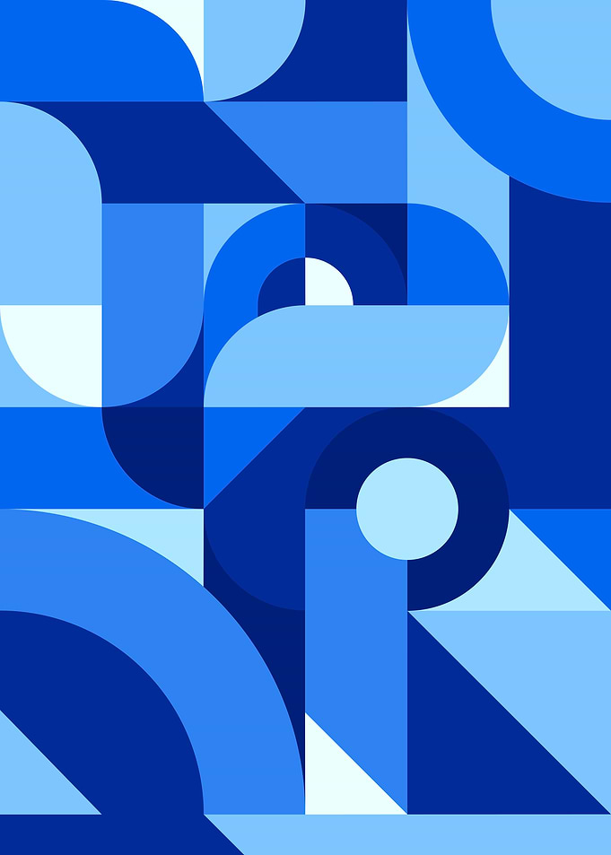 Blue geometric shapes