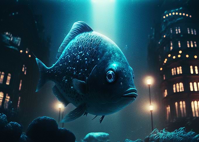 Fish In City Ocean