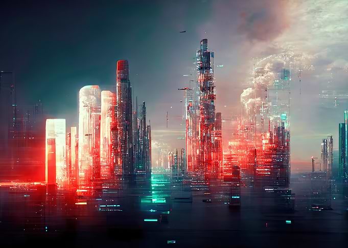 Cyberpunk neon city