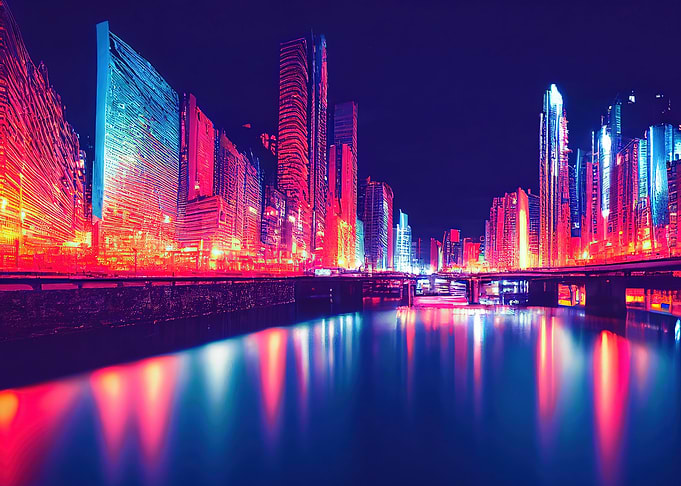 Cyberpunk neon city
